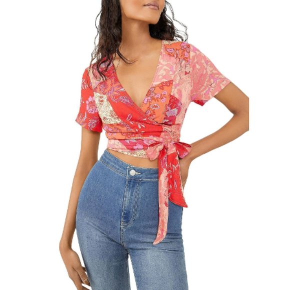 Free People - Ashley Summer Wrap Crop Top in Fun Combo - Picture 8 of 16